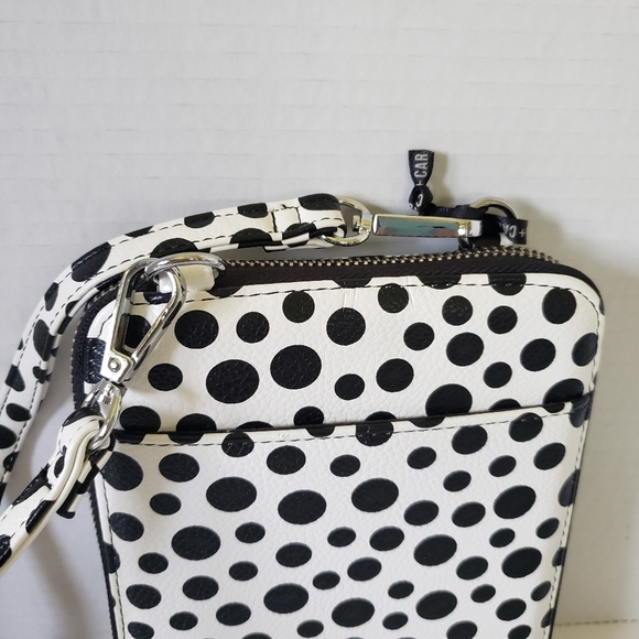 NWT,Coco & Carmen Womans Mini White/Black Polka-dot Crossbody Bag. - Picture 3 of 9